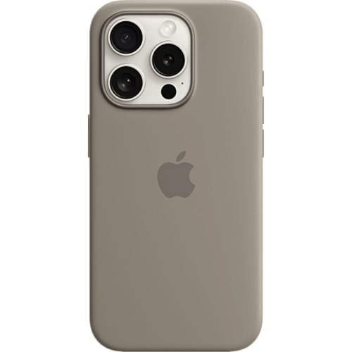 Apple Silikon Case iPhone 15 Pro mit MagSafe Tonbraun