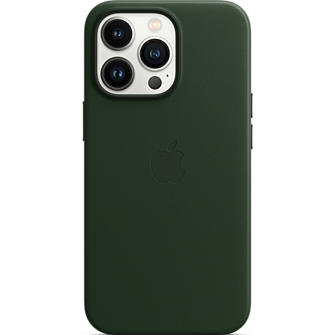 Apple Leder Case iPhone 13 Pro Schwarzgrün