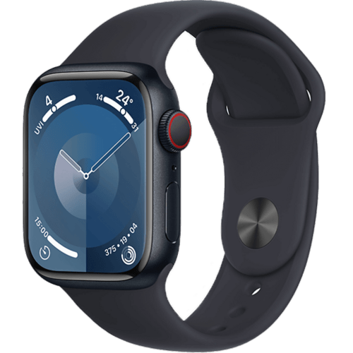 Apple Watch Series 9 Aluminium Sportarmband Mitternacht/Mitternacht S/M