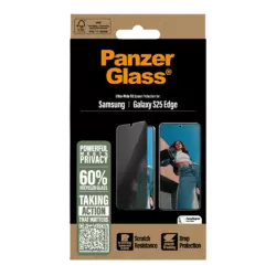 PanzerGlass Privacy Screen Protector Samsung Galaxy S25 Edge | Ultra-Wide Fit