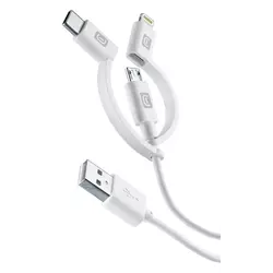 Cellularline S.p.A. Power Data Cable 3in1 USB-A/ Micro-USB/ Typ-C/ Lightning