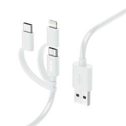 Hama 3in1 Multi-Ladekabel USB-A - Micro-USB USB-C und Lightning 1,0 m