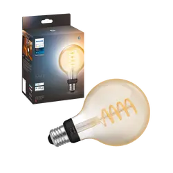 Philips Hue White Ambiance E27 Einzelpack Globe G93 Filament Weiß