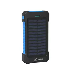XLayer Powerbank PLUS Solar 8.000 mAh Schwarz/Blau