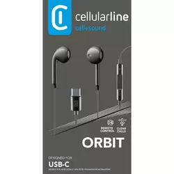 Cellularline Earphones Orbit Typ-C Schwarz