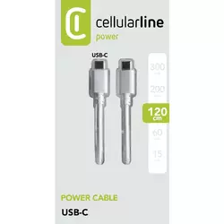Cellularline Power Data Cable 1,2 m USB Typ-C/ Typ-C Weiß