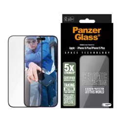 PanzerGlass® Ceramic Displayschutz iPhone 16 Plus | 15 Plus | Ultra-Wide Fit Transparent