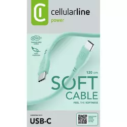 Cellularline Soft Data Cable USB Typ-C/ Typ-C 1,2m Gruen