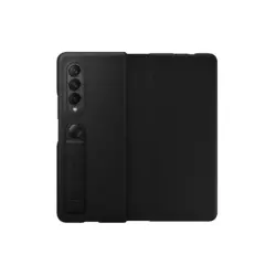 Samsung Leather Flip Cover für Galaxy Z Fold 3 5G Schwarz