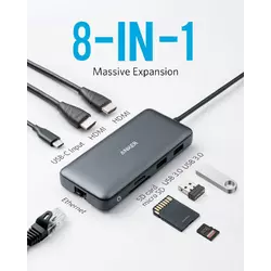 Anker 553 USB-C Hub (8-in-1) Grau