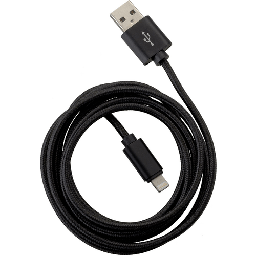 Peter Jäckel FASHION 3m USB Data Cable Apple Lightning mit Sync- und Ladefunktion Schwarz