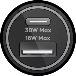 dbramante1928 Car Charger - USB-C + USB-A 30W + 18W 12/24V Black