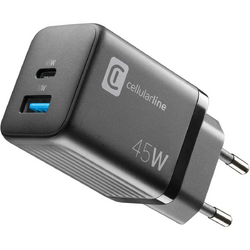 Cellularline USB Charger Multipower Micro 45W GaN 2 Ports PD Schwarz