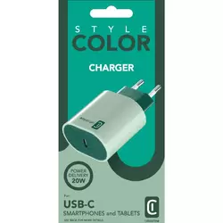 Cellularline USB Typ-C Travel Charger 20W Stylecolor Gruen