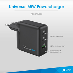 XLayer Powercharger 65W USB Typ C Schwarz