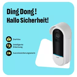 omajin by Netatmo Kabellose Videotürklingel mit Nachtsicht inkl. Gong Weiß