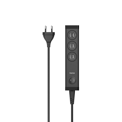 Hama USB-Mehrfach-Ladegerät 6 Ports USB-A Tablets und Smartphones 34W Schwarz
