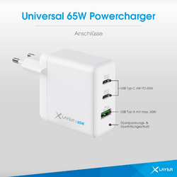 XLayer Powercharger 65W USB Typ C Weiß