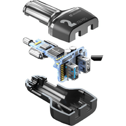 Cellularline USB Car Charger Multipower 2 Fast 18W Schwarz