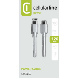 Cellularline Power Data Cable 1,2 m USB Typ-C/ Typ-C Weiß