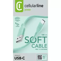 Cellularline Soft Data Cable USB-A/ Typ-C 1,2m Gruen